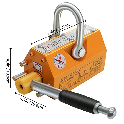 Ryan 1320Lbs Permanent Lift Magnets With Release, 600Kg Steel Magnetic Lifter, Lifting Magnet With Strong Neodymium Magnets #TOP1