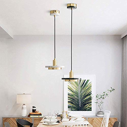 Lámpara de suspensión simple de mármol pulido y luz LED minimalista 5