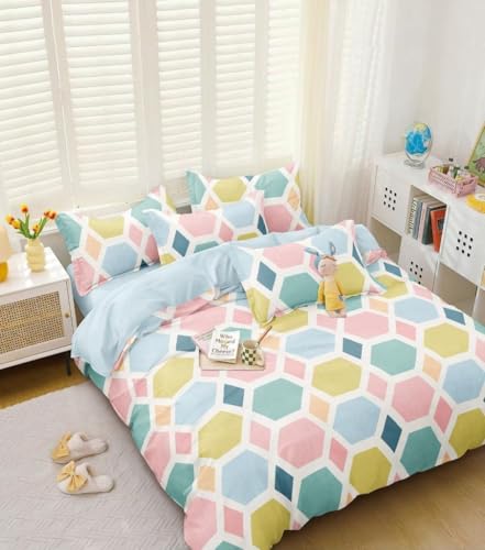 Image of Cotton Feel Glace Cotton Elastic Fitted Printed King Size Double Bed Bedsheet with 2 Pillow Cover (72 inchx78 inch, Thirbhuj)