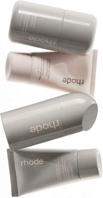 Rhode Skin Travel Set, 4-Piece Skincare Collection with Peptide Glazing Fluid, Barrier Butter, Glazing Milk, Pineapple Refresh in Travel Friendly Sizes