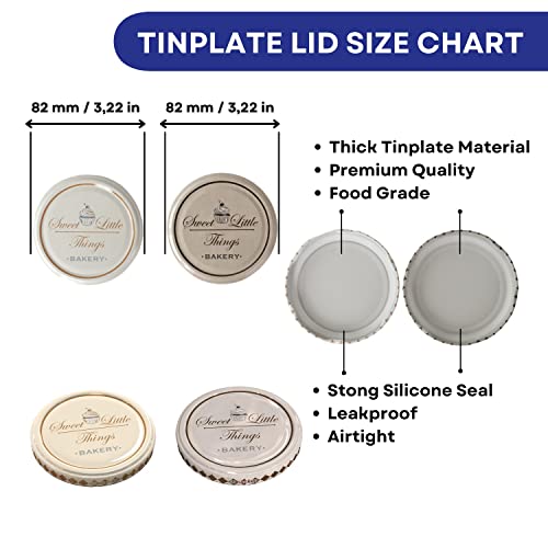Sarkap Twist Off Canning Lids – 82Mm Reusable Canning Lids Set Of 20 Suitable For Glass Jars – Not Compatible With Mason Jars, Wide Mouth Canning Lids, Dishwasher Safe, Leak-Proof, Stainless Metal Canning Jar Lids, Twist Off Lug Caps (Cream - Coffee) #TOP2