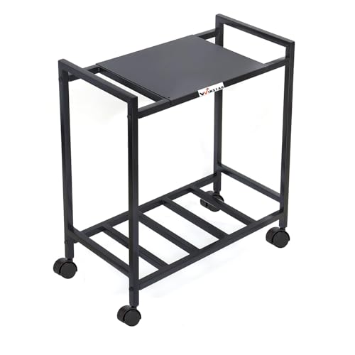 Image of WINSTAR 2-Tier UPS Rack for Home and Office | Metal Inverter Trolley with Wheels | Battery Stand for Inverter with Shelf | Black, 2 Shelf (Single Battery Stand (Seller Shipped))
