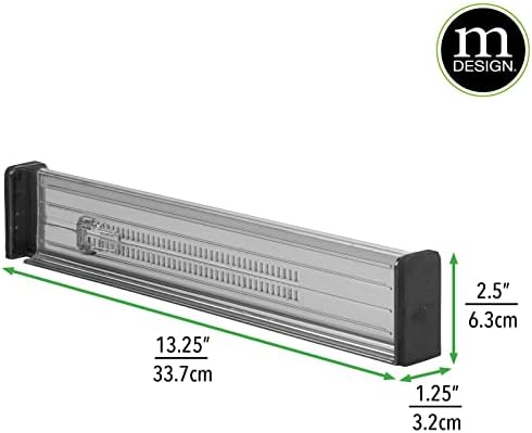 mDesign Set of 4 Drawer Organisers  Drawer Dividers for Practical Kitchen Storage  Drawer Insert for Kitchen and Bedroom Drawers  Smoke Grey