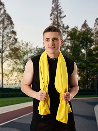 Cheer Mic Microfiber Fast Drying Towel - Ultra Soft Compact For Beach Hiking Travel Yoga Sports Backpacking & Camping (Large (30"X60")+Small (12"X25"), Yellow) #TOP3