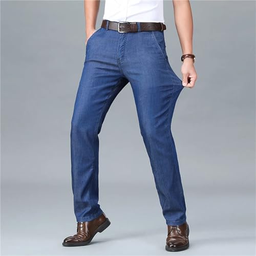Spring and Summer Men's Jeans, Loose Business Straight Casual Pants, Comfortable and Breathable Jeans3