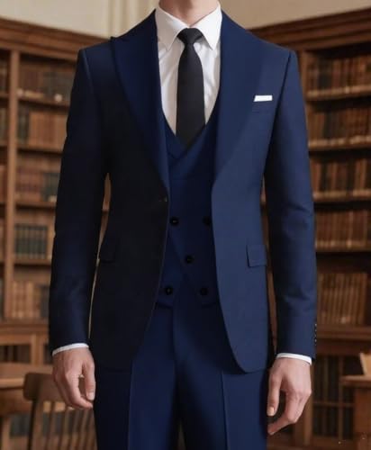 3 Piece Mens Suit Slim Fit 3 Piece Suit for Men Tuxedo for Mens Wedding Double Breasted Formal Prom Tuxedos2
