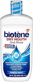 biotène Oral Rinse Mouthwash for Dry Mouth, Breath Freshener and Dry Mouth Treatment, Fresh Mint - 16 fl oz