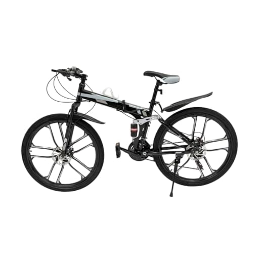 Bicicleta de montaña plegable de 26 pulgadas, 21 velocidades, con freno de disco, para niñas, niños, hombres y mujeres
