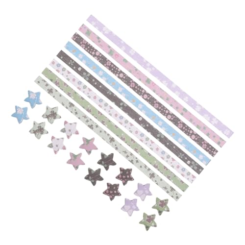 NUOBESTY 540個 四叶草折? 星形ペーパーストリップ 手芸用紙 入り 折り紙 紙工作素材 軽量コンパクト 手作りカード スクラップブック用
