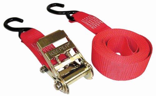 KEEPER – 2” x 14' High Tension Ratchet Tie-Down with S Hooks - 500 lbs. Working Load Limit and 1,500 lbs. Break Strength