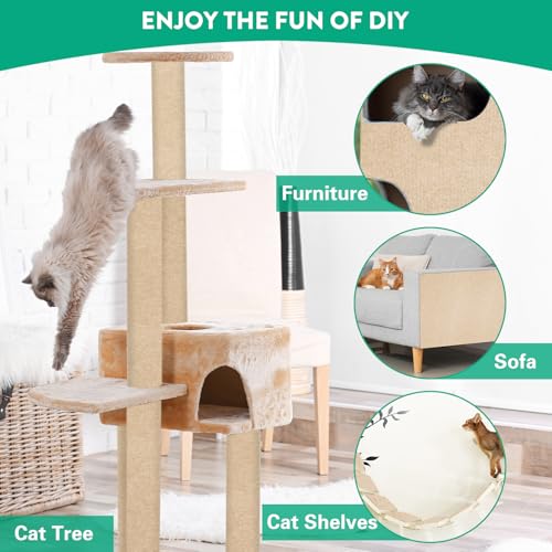 Tapete antiarranhador para gatos, 100 cm x 40 cm, autoadesivo, para prateleiras de árvore de gato, d