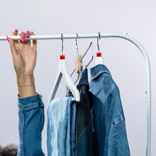 Cabilock Kleiderbügel Größenmarkierung 100 Stück Farbcodierte Kunststoff Sale Tags Rote Markierung Für 2-4 Mm Drahtbügel Praktische Größenclips Zur Kleidung Organisation Im Einzelhandel