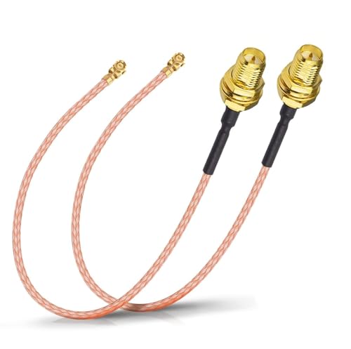 Bingfu RP-SMA Female Bulkhead to Mini RG178 WiFi Aerial Antenna Adapter Cable 15cm (2-Pack) for Wireless Mini PCI Express PCIE Network Card WiFi Adapter FPV UAV Drone Controller