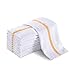 Groko Textiles Universal Cleaning Towels, Gold Striped-White Bulk 24 Pack, 16â€ X 19â€ 100% Cotton Fully Bordered Commercial Grade Terry Weave Cloth Bar Mops for Everyday Restaurant or Home Use
