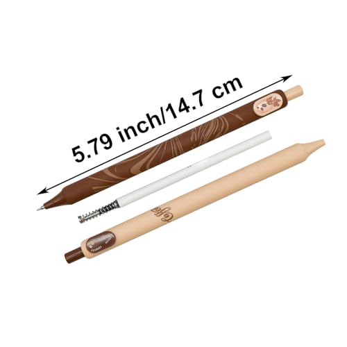 8 bolígrafos gel retractables café Maydahui negro tinta miniatura 2