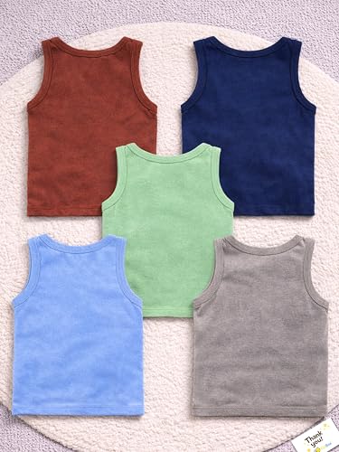 Image of Kidbee Cotton Vests for Boys & Girls Printed (Set of 5)