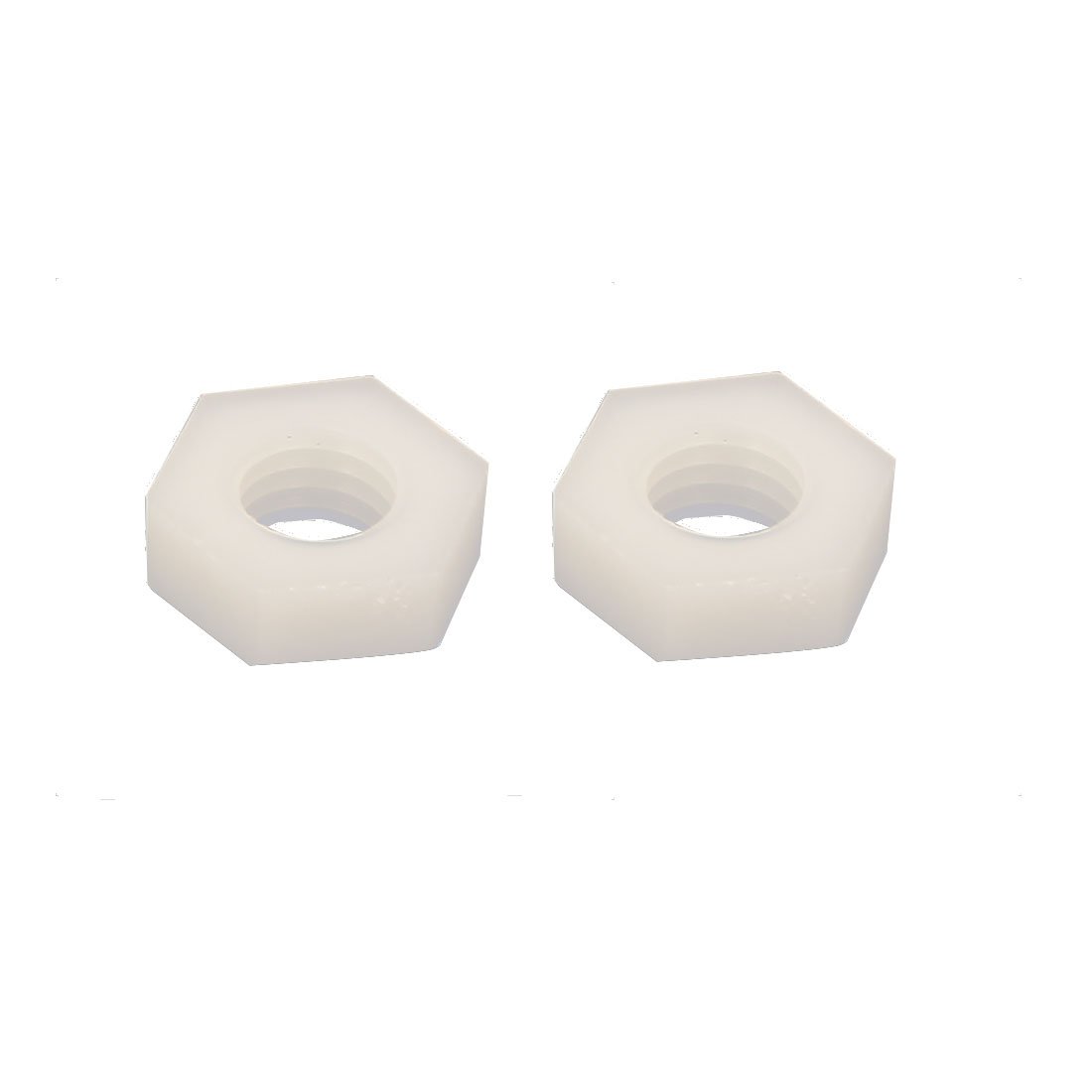 uxcell M2.5 Female Thread Nylon Hexagon Hex Nut Fastener grey white 100PCS