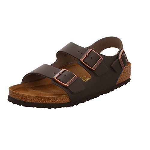 BIRKENSTOCK 34101 Birkenstock Milano Leather Women's Sandals, Dark Brown, 40