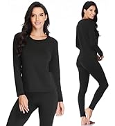 TEEPIRE Women 's Thermal Underwear Set with Lightweight Ultra Soft Fleece Lined,Long John Set, Sk...