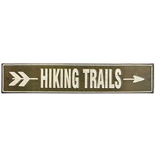 ZMKDLL Hiking Trails Arrow Tin Metal Sign Adventures Mountains Camping