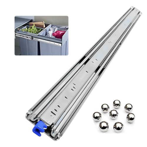 Heavy Duty Drawer Slides,72-80In Drawer Slides,Locking Drawer Slides 500 LBS Load Capacity, Full Extension Ball Bearing Rails Wear Resist Professional Drawer Runners for RV Truck Mechanical Cabinet