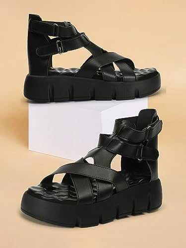 Image of Denill Women Synthetic Leather Strap Platform Sandals