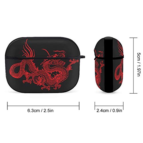 Red Chinese Dragon Case Compatible With/Replacement For Airpods Pro For Boys Girls Silicone Protective Skin Accessories With Keychain #TOP1