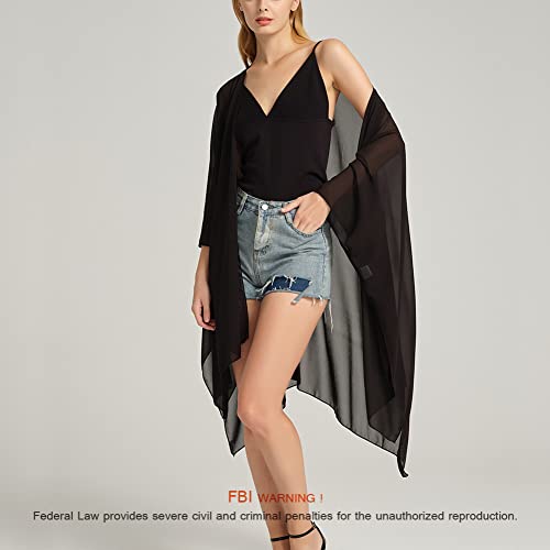 Women's Bohemian Floral Chiffon Beach Cover up Swimsuit Kimono Summer Swimwear Cardigans4