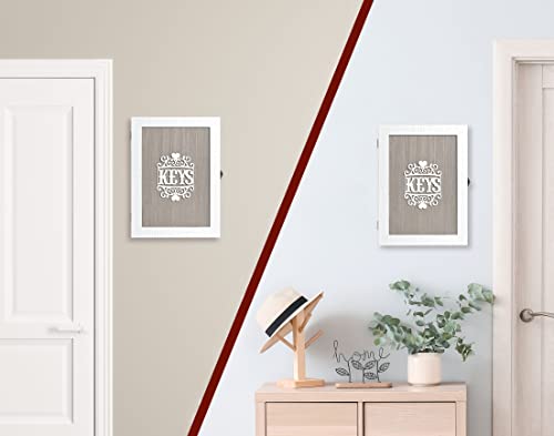 Velista Wooden Key Box Wall Mount – Cute And Rustic Decorative Key Cabinet – Premium Cabinet Key Holder With 6-Hooks - Small White Key Holder Box - Farmhouse Wall Décor – Vintage Key Rack Cabinet #TOP4