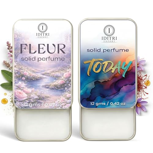 Image of IDITRI EXPORT Solid Perfume |Today&Fleur Alcohol Free Wax Perfume Balm, Long Lasting | Pocket Tin 12g, Pack Of 2| Non Greasy Smooth Glide, Travel Friendly Men And Women