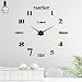 DIY 3D Wanduhren, Comius Sharp Modern Design Mute Große Wanduhr Wandtattoos Dekoration Uhren DIY Aufkleber Wanduhr für Dekoration Geschenk Nach Hause, Restaurant, Büro und Hotel (Black)