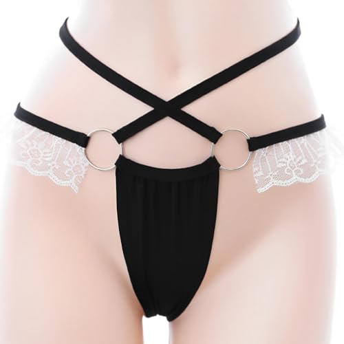 [OLYOLY] 過激 マイクロビキニ ハイレグ Tバック 大きいサイズ エッチな メイド コスプレ セクシー 下着 ブラジリアン 紐パン 水着 ランジェリー レディース - 画像6