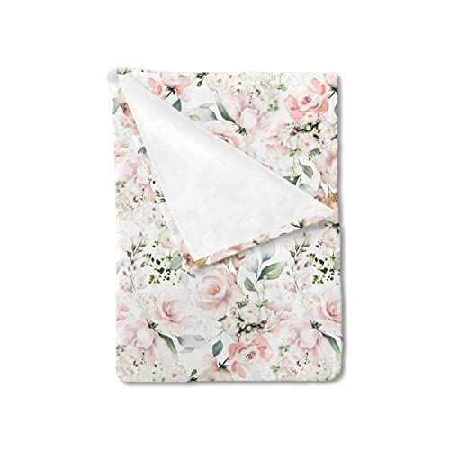 Hawskgfub Baby Toddler Girl Watercolor Peony Flower Blanket Gift, Nursery Daycare Pink Floral Flannel Fleece Bed Swaddling Blankets, Soft Lightweight Newborn Baby Shower Kid Crib Bedding Decor 30 X 40 #TOP4