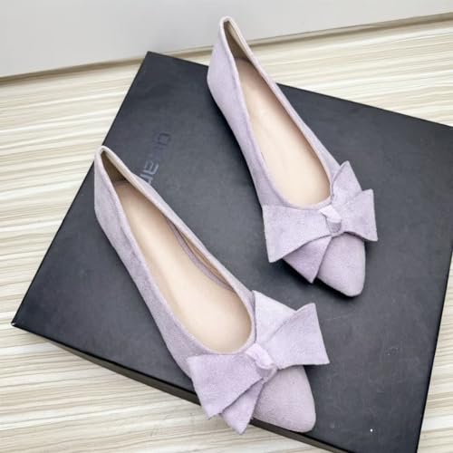 Image of TN TANGNEST Flats Shoes Women Comfort Casual Loafers | Classic Pointed Toe Bowknot Flats Cute Slip On Flats, Wear to Work Travel Walk