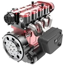 Mini Metal Engine Model Kit That Runs, GS-L4 Engine Water-Cooled 4-Stroke DOHC Inline Four-Cylinder Engine Model Kit, Physics Science Engine for Adults Finished Version