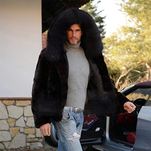 Mteng Mens Thicken Winter Down Coat Sherpa Faux Fleece Lined Warm Cardigan Jacket With Fur Collar #TOP1