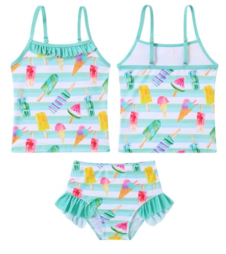 Image of BFUSTYLE Girls Swimsuit 3 Pieces Rash Guard Kids Long Sleeves Bathing Suit 3-8 Years Sun Proction Swimwear Tankini