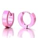 Pair Stainless Steel Purple Huggie Hinged Hoop Earrings for Women and Girls