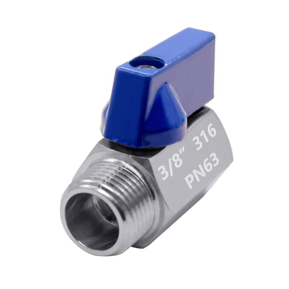 Beduan 316SS 3/8 NPT Mini Ball Valve Female x Male Shut-Off Valve