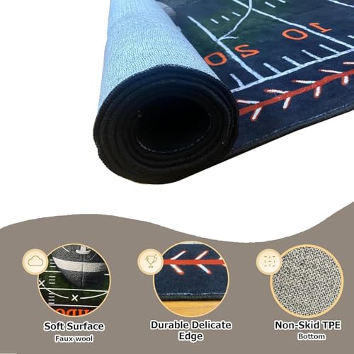 Tapete decorativo de fútbol 5'x7' antideslizante lavable miniatura 7