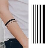 WEEKINK Minimalist Fine Line Temporary Tattoos for Adults – Black Line, Geometric & Abstract Thin Tattoo Stickers, Realistic Long-Lasting Fake Tattoos for Sleeve, Hand & Forearm