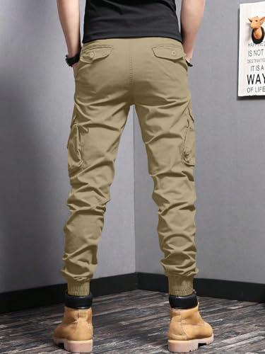 Image of Leriya Fashion Men's Cargo Pants | 6 Pocket Cotton Cargo Joggers for Men | Loose Fit Stylish Pant with Pockets | Casual Baggy Trousers & Streetwear Lower