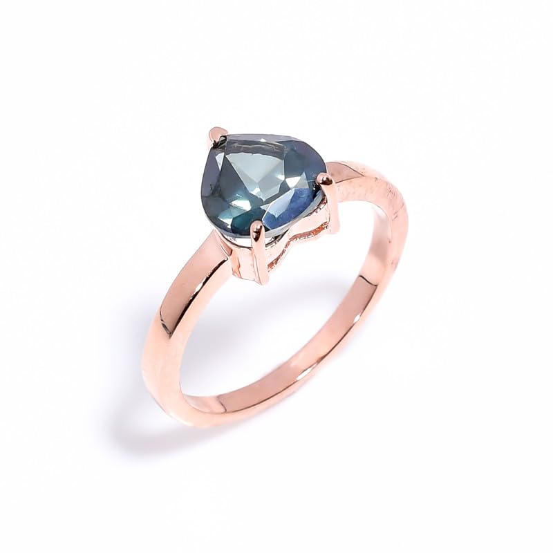 Bague fiançailles argent 925 et topaze bleue cœur pour un engagement éternel