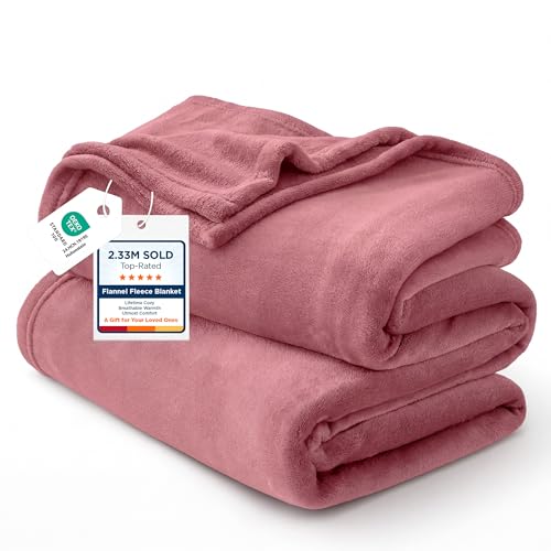 Image of Bedsure GentleSoft Fleece King Size Blankets for Bed Dusty Rose - Soft Lightweight Plush Cozy Fuzzy Luxury Microfiber, 108x90 inches