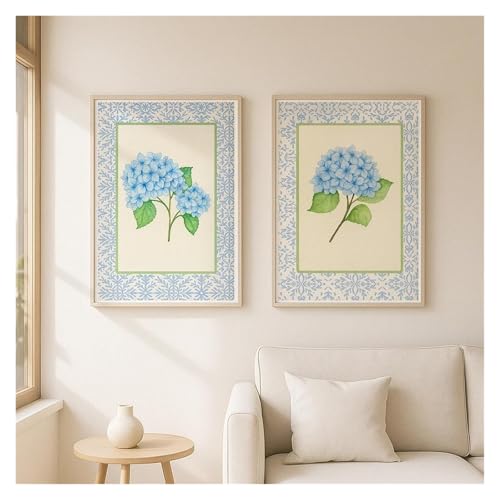 Impression de fleurs abstraites : sublimez un mur vide avec l'hortensia bleu