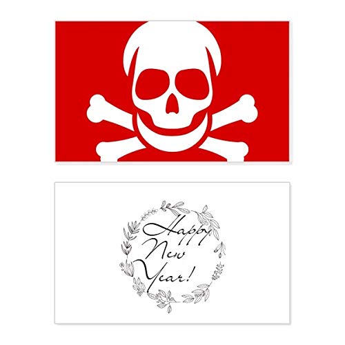 Tarjeta de advertencia festiva de Año Nuevo rojo envenenado para tu mesa de gala