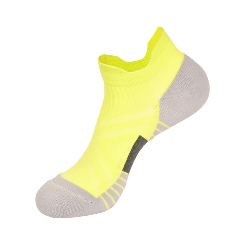10 Pares de Calcetines Deportivos para Hombre, Corte Bajo, Tejido Sudoríparo y Antiolores, Ajuste Cómodo para Todas las Estaciones, Actividad Física y Uso Diario,El estilo B,Amarillo-YM, Amarillo