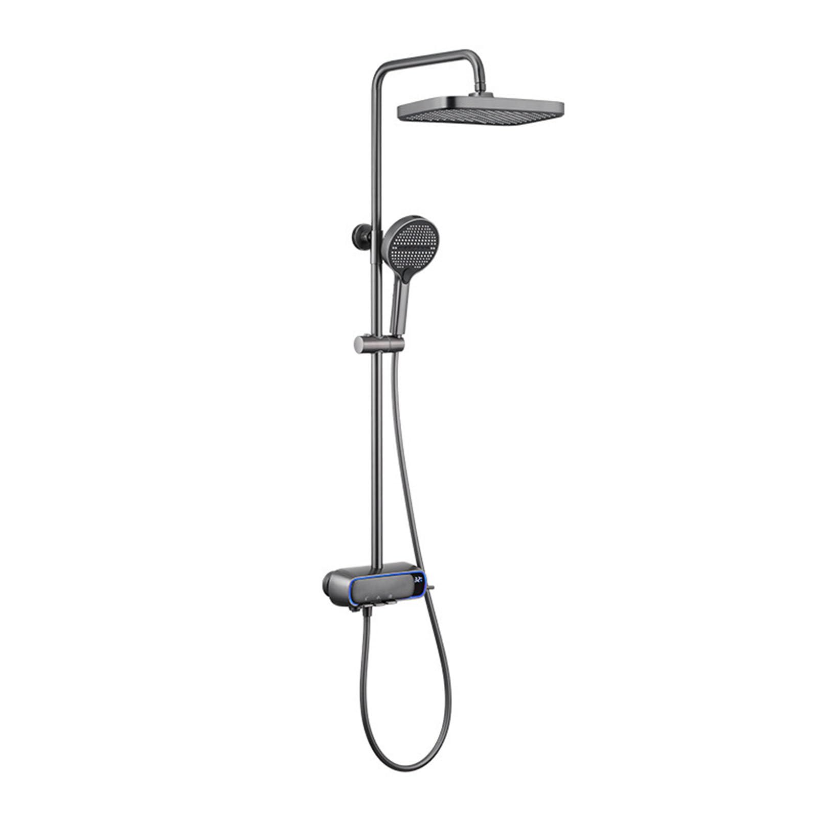 Pommeau de douche à effet pluie haute pression avec combiné à main et touches piano