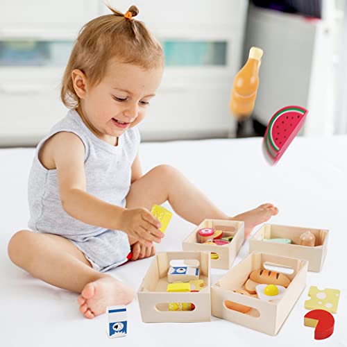 Holzspielzeug Spielküche Zubehör ab 1 Jahr | Montessori Spielzeug ab 1 2 3 Jahr | Rollenspiele Kinderküche Zubehör Holz | Küchenzubehör Kinder Holz Geschenk für Jungen Mädchen