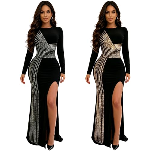 Image of PORRCEY Sexy Elegant Rhinestone Party Club Night Formal Dress for Women